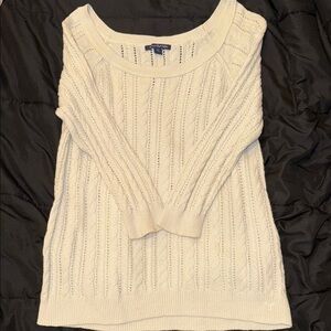 American Eagle Outfitters Cream Cable Knit Sweater